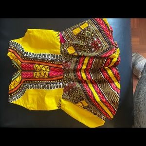 Multi Color Toddler/Small Kids Ghanaian Sleeveless Shirt with back Zipper